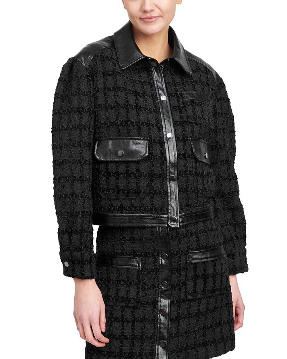 En Saison Mixed Media Black Melbrooke Jacket Size S